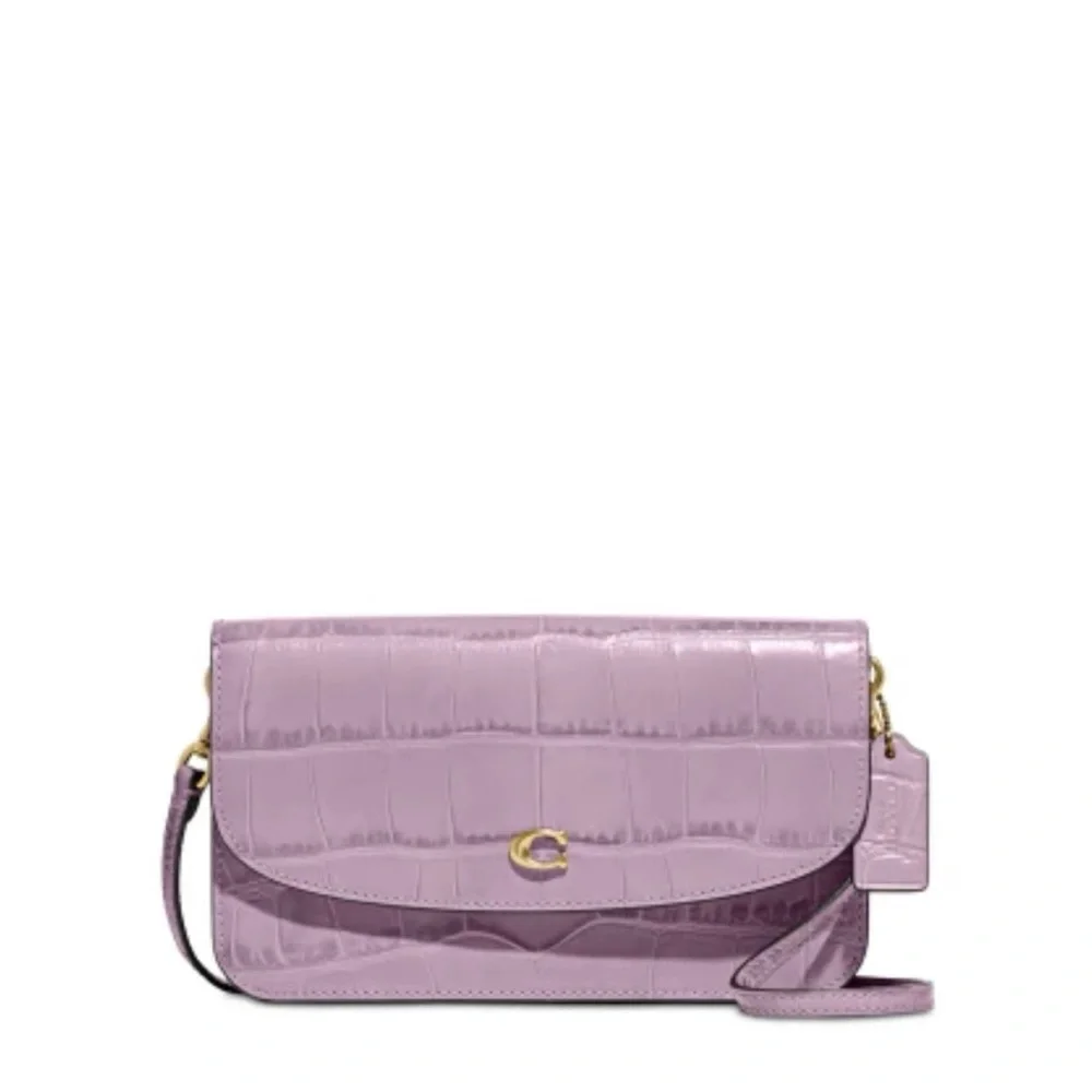Coach Lilac Croc-Embossed Leather Crossbody Bag